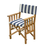Whitecap Deck / Galley Whitecap Directors Chair II w/Navy  White Cushion - Teak [61050]