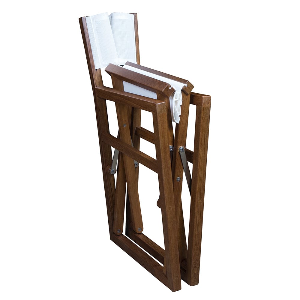 Whitecap Deck / Galley Whitecap Directors Chair w/White Batyline Fabric - Teak [63061]