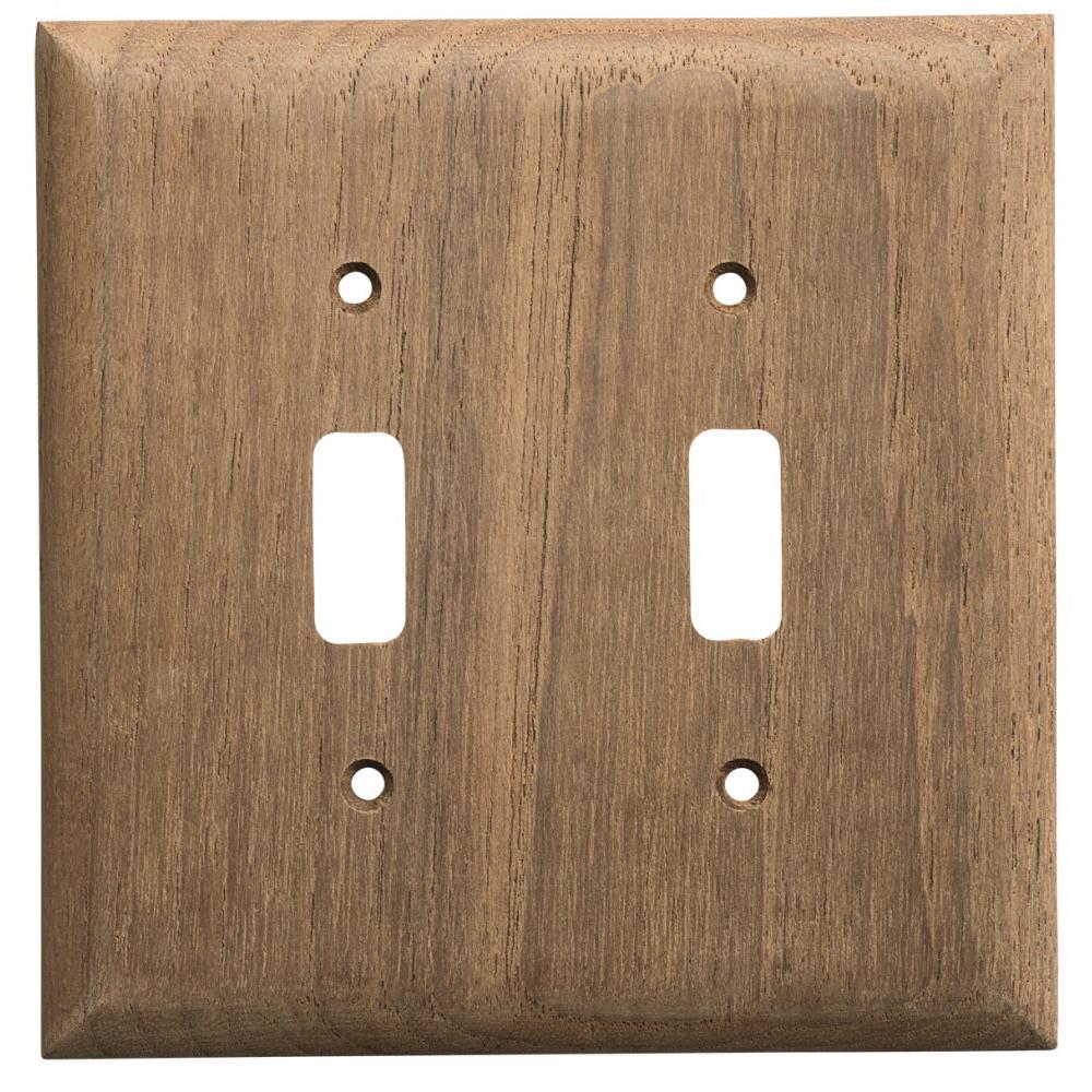 Whitecap Deck / Galley Whitecap Teak 2-Toggle Switch/Receptacle Cover Plate [60176]