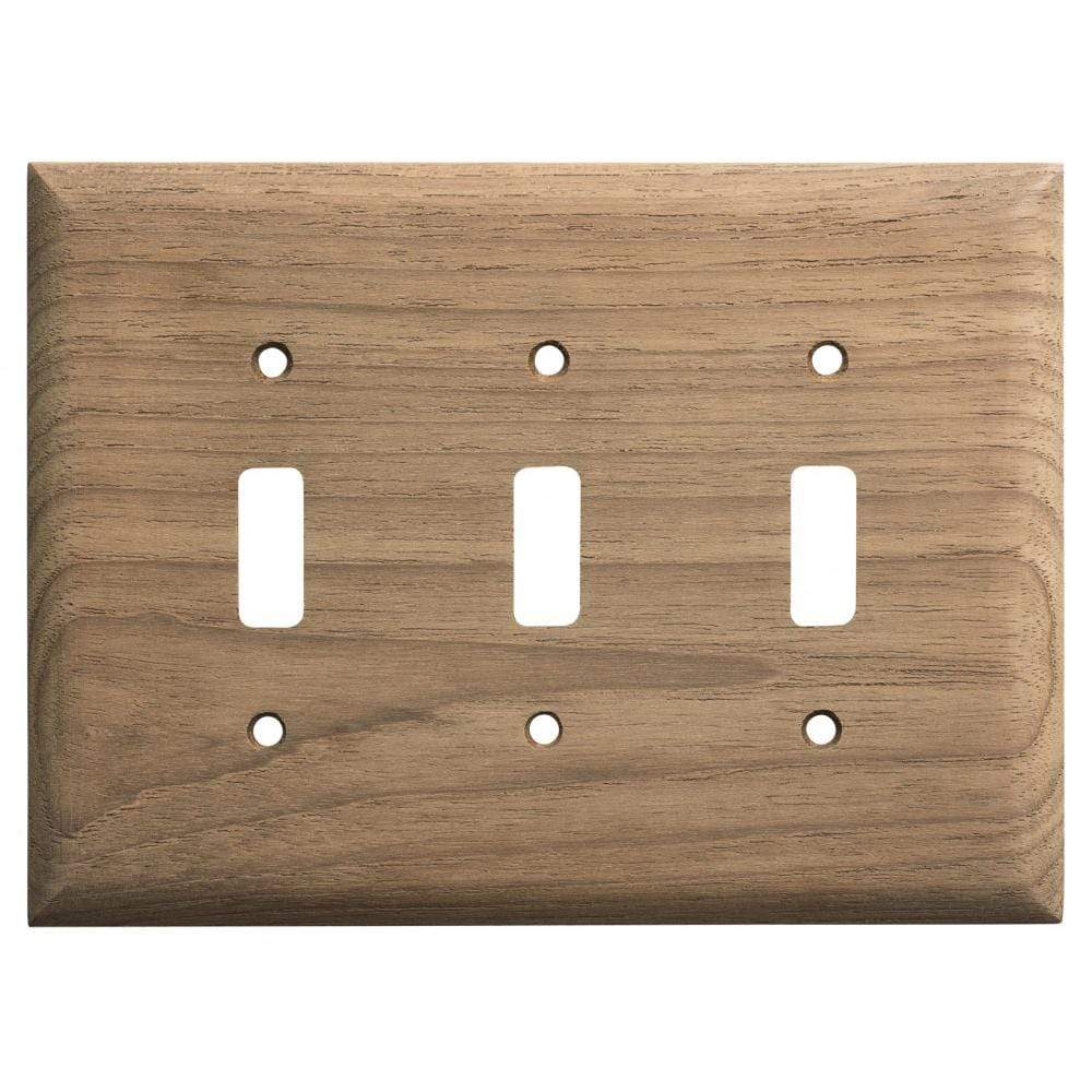 Whitecap Deck / Galley Whitecap Teak 3-Toggle Switch/Receptacle Cover Plate [60179]