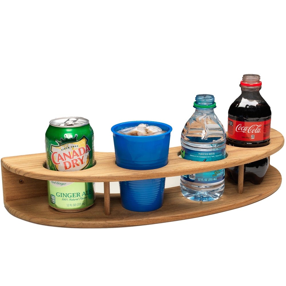 Whitecap Deck / Galley Whitecap Teak Curved Four-Drink Rack [63219]