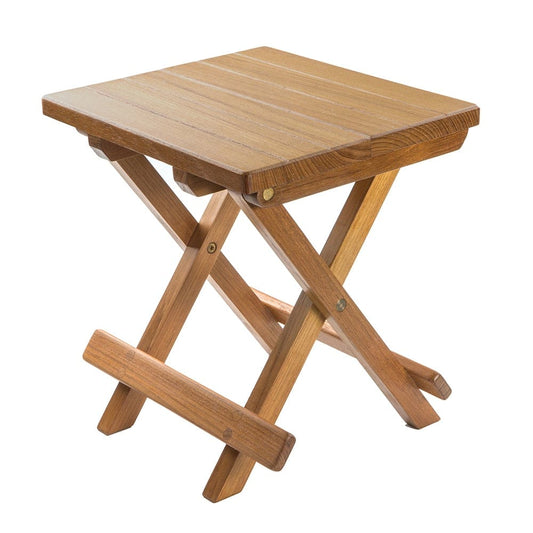 Whitecap Deck / Galley Whitecap Teak Grooved Top Fold-Away Table/Stool [60034]