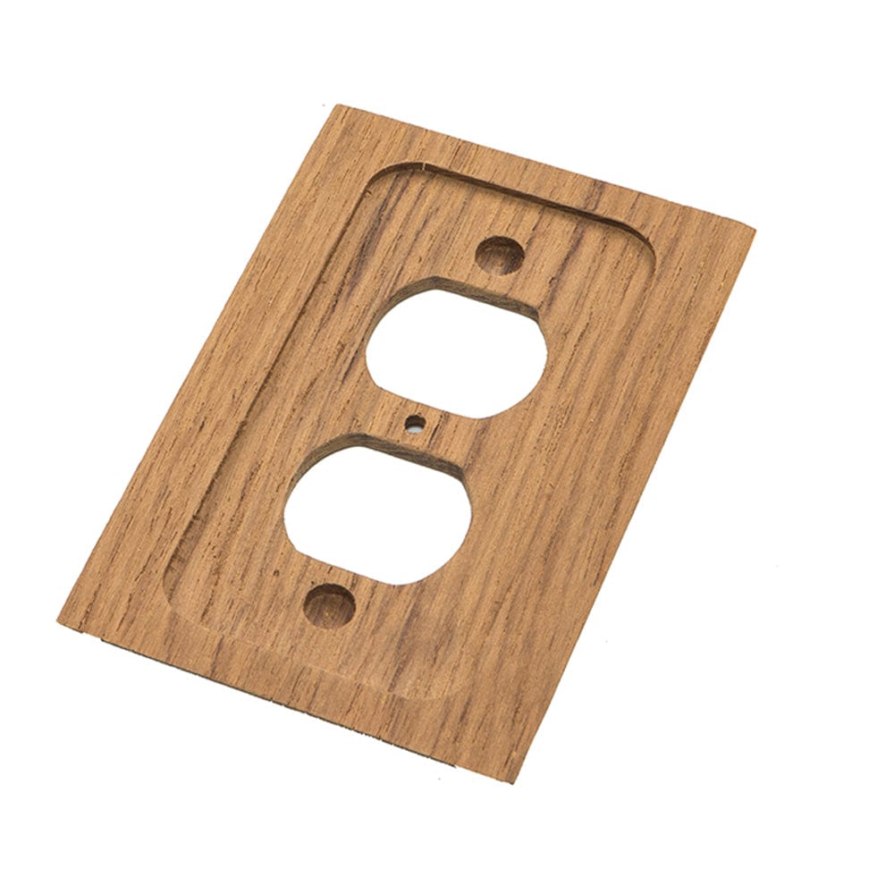 Whitecap Deck / Galley Whitecap Teak Outlet Cover/Receptacle Plate [60170]