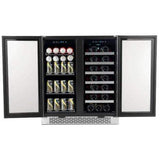 Whynter Beverage Refrigerators Whynter 30″ Built-In French Door Dual Zone 33 Bottle Wine Refrigerator 88 Can Beverage Center