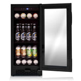 Whynter Beverage Refrigerators Whynter Built-in Black Glass 80-can capacity 3.4 cu ft. Beverage Refrigerator