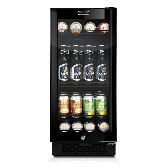 Whynter Beverage Refrigerators Whynter Built-in Black Glass 80-can capacity 3.4 cu ft. Beverage Refrigerator