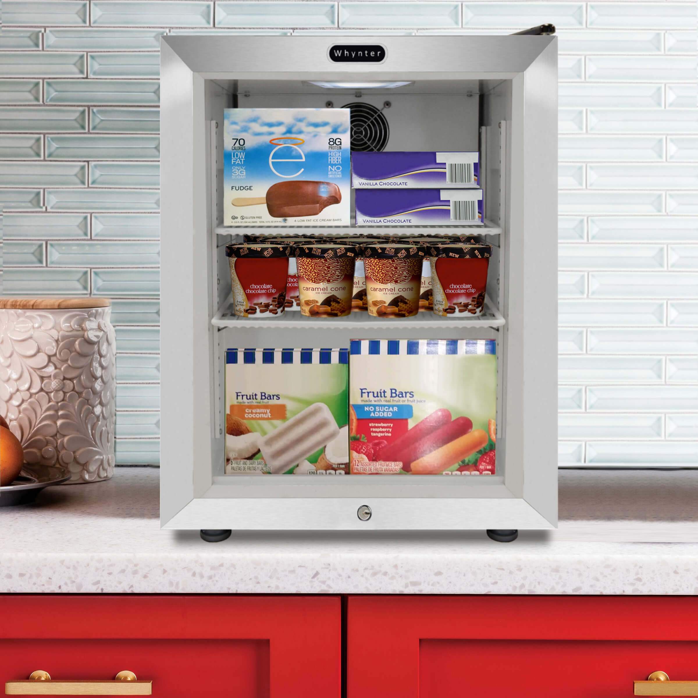 Whynter Compact Freezer / Refrigerators Whynter Countertop Reach In 1.8 cu ft Display Glass Door Freezer
