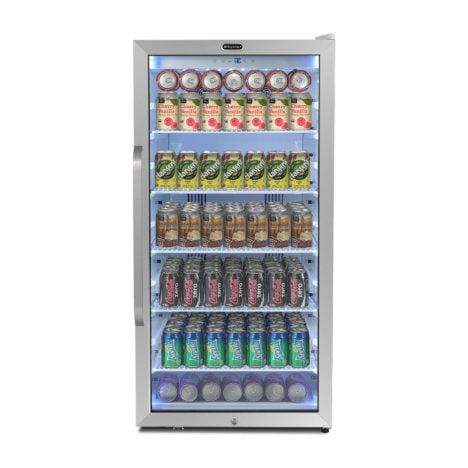 Whynter Compact Freezer / Refrigerators Whynter Freestanding 8.1 cu. ft. Stainless Steel Commercial Beverage Merchandiser Refrigerator with Superlit Door and Lock – White