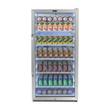 Whynter Compact Freezer / Refrigerators Whynter Freestanding 8.1 cu. ft. Stainless Steel Commercial Beverage Merchandiser Refrigerator with Superlit Door and Lock – White