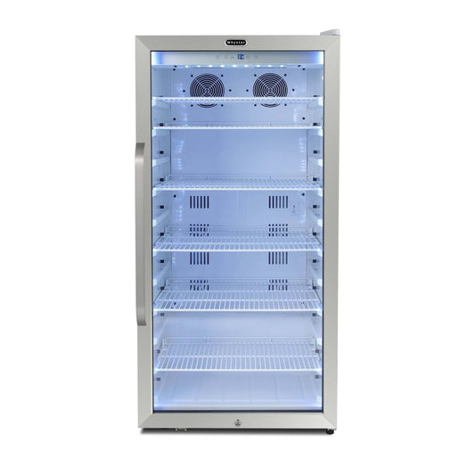 Whynter Whynter Freestanding 10.6 cu. ft. Stainless Steel Commercial Beverage Merchandiser with Superlit Door and Lock -White