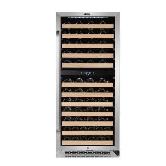 Whynter Wine Refrigerators Built in and Free Standing 92 Bottle Built-in Stainless Steel Dual Zone Compressor Wine Refrigerator