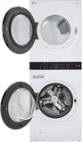 LG - 27 in. WashTower Laundry Center with 4.5 cu. ft. Front Load Washer and 7.4 cu. ft. Electric Dryer in White - WKE100HWA