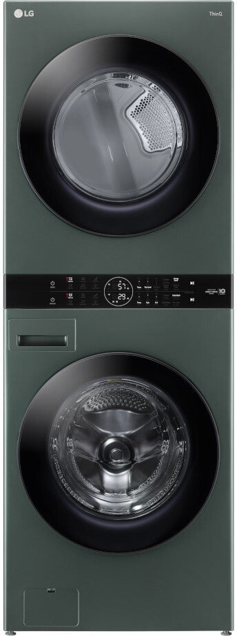 LG - 27 in. WashTower Laundry Center with 4.5 cu. ft. Front Load Washer and 7.4 cu. ft. Electric Dryer in Nature Green - WKEX200HGA