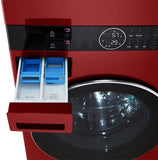 LG - 27 in. WashTower Laundry Center w/ 4.5 cu. ft. Front Load Washer and 7.4 cu. ft. Gas Dryer with Steam in Candy Apple Red - WKGX201HRA