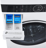 LG - 27 in. WashTower Laundry Center with 4.5 cu. ft. Front Load Washer and 7.4 cu. ft. Electric Dryer with Steam in White - WKEX200HWA