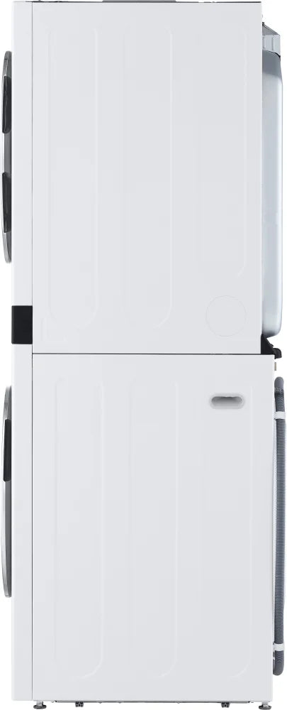 LG - 27 in. WashTower Laundry Center with 4.5 cu. ft. Front Load Washer and 7.4 cu. ft. Gas Dryer with Steam in White - WKGX201HWA