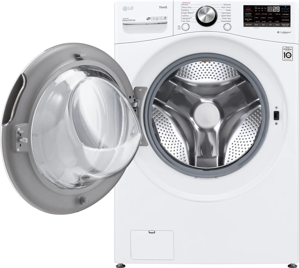 LG - 5.0 cu. ft. Large Capacity High Efficiency Stackable Smart Front Load Washer with TurboWash360 and Steam in White - WM4200HWA