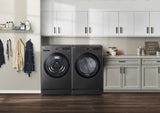 LG - 5.0 cu. ft. Ultra Large Capacity Front Load Washer with TurboWash360, ezDispense and Wi-Fi Connectivity, Black Steel - WM6700HBA