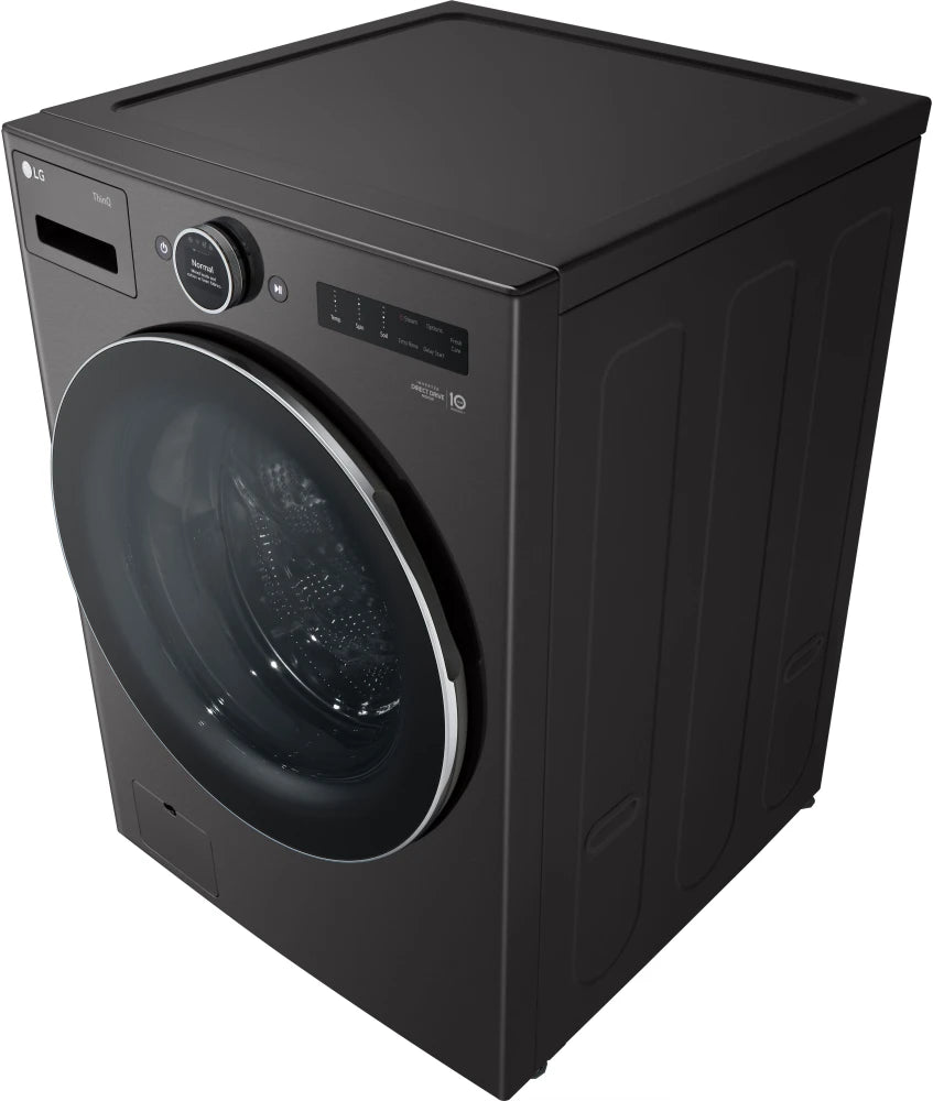 LG - 5.0 cu. ft. Ultra Large Capacity Front Load Washer with TurboWash360, ezDispense and Wi-Fi Connectivity, Black Steel - WM6700HBA