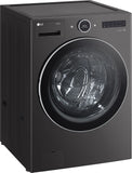 LG - 5.0 cu. ft. Ultra Large Capacity Front Load Washer with TurboWash360, ezDispense and Wi-Fi Connectivity, Black Steel - WM6700HBA