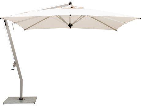 Woodline Cantilever Umbrellas Natural Woodline Shade Solutions Pendulum Aluminum Cantilever 11.5' Square Crank Lift Umbrella
