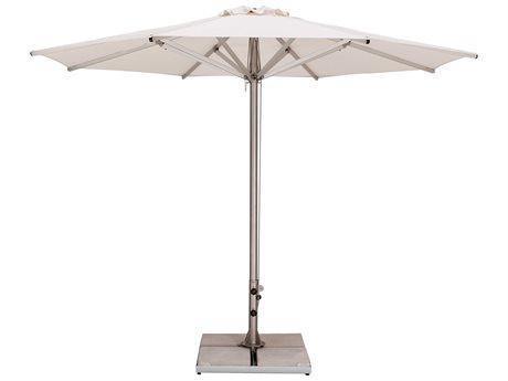 Woodline Table Umbrellas Natural Woodline Shade Solutions Storm Aluminum 11.5' Octagon Pulley Lift Umbrella