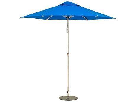 Woodline Table Umbrellas Pacific Blue Woodline Shade Solutions Mistral Aluminum 9.8' Round Pulley Lift Umbrella