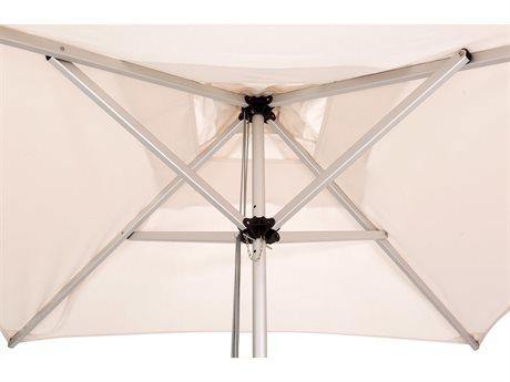 Woodline Table Umbrellas Woodline Shade Solutions Mistral Aluminum 6.6' Square Pulley Lift Umbrella