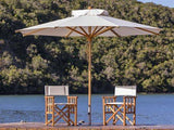 Woodline Table Umbrellas Woodline Shade Solutions Safari Eucalyptus 13.1' Octagon Pulley Lift Umbrella