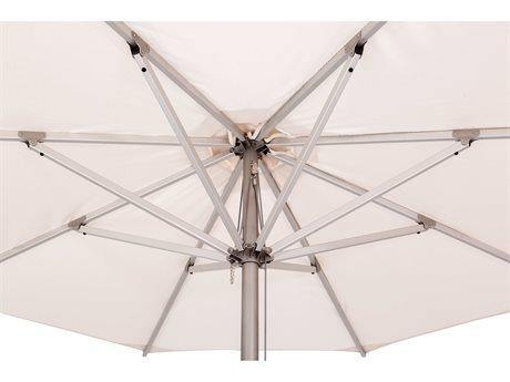 Woodline Table Umbrellas Woodline Shade Solutions Storm Aluminum 9.8' Square Pulley Lift Umbrella