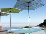 Woodline Table Umbrellas Woodline Shade Solutions Swift Stainless Steel Telescopic 8.2' Hexagon Pulley Lift Umbrella