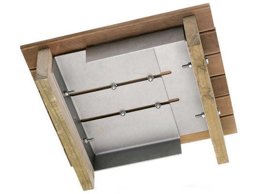 Woodline Umbrella Base Woodline Shade Solutions Stainless Steel Universal Below Deck Mount with Sky Spigot (Set of 2)
