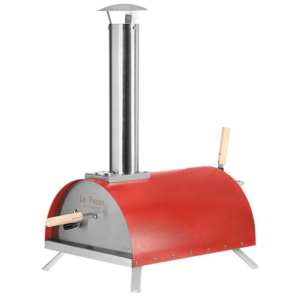 WPPO Outdoor Pizza Oven WPPO WKE-01-RED Le Peppe Red Portable Wood Fire Outdoor Pizza Oven