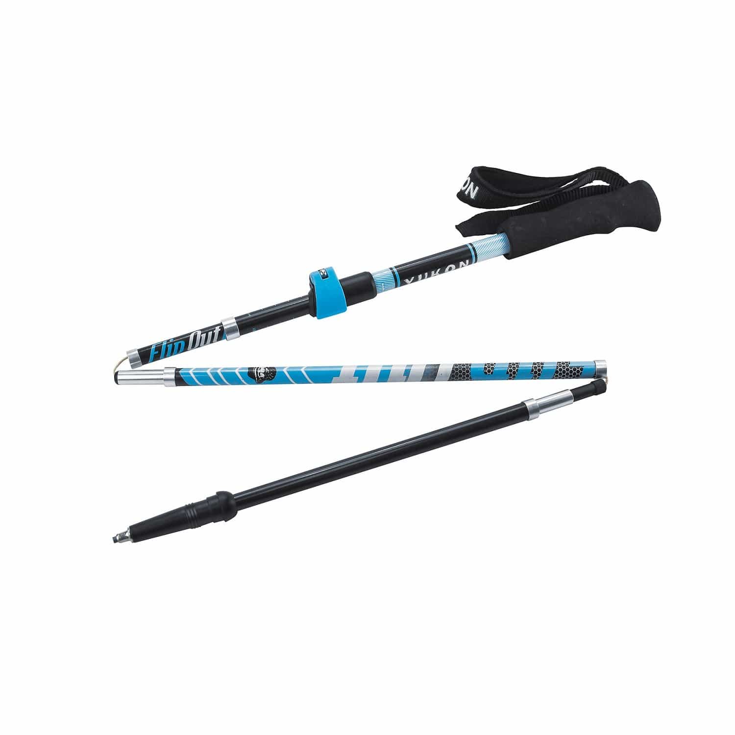 Yukon Charlies Camping & Outdoor : Accessories YC FlipOut Trekking Pole - Carbon-Blue/Gray