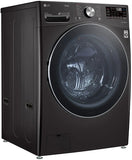 LG - 5.0 cu. ft. Large Capacity High Efficiency Stackable Smart Front Load Washer with TurboWash360 and Steam in Black Steel - WM4200HBA
