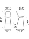 ZOU Outdoor Bar Seating ZOU - Malaga Bar Chair (Set of 2) Natural | 703981