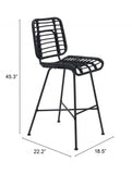 ZOU Outdoor Bar Seating ZOU - Murcia Bar Chair (Set of 2) Black | 703984