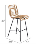 ZOU Outdoor Bar Seating ZOU - Murcia Bar Chair (Set of 2) Natural | 703983