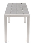 ZOU Outdoor Dining Seating ZOU - Metropolitan Double Bench Gray & Silver | 701862