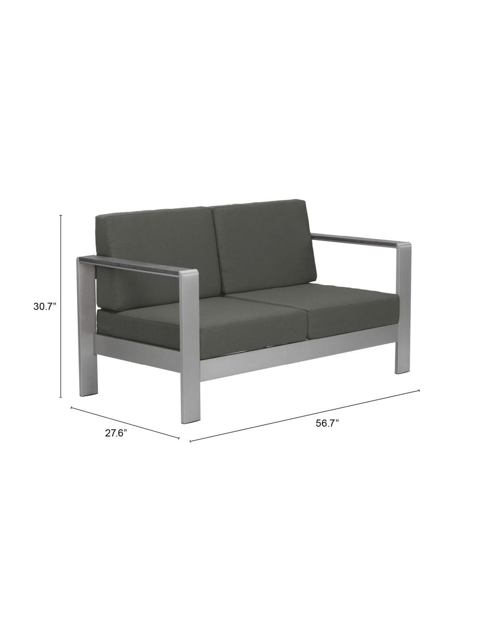 ZOU Outdoor Living Seating ZOU - Cosmopolitan Sofa Gray | 703986