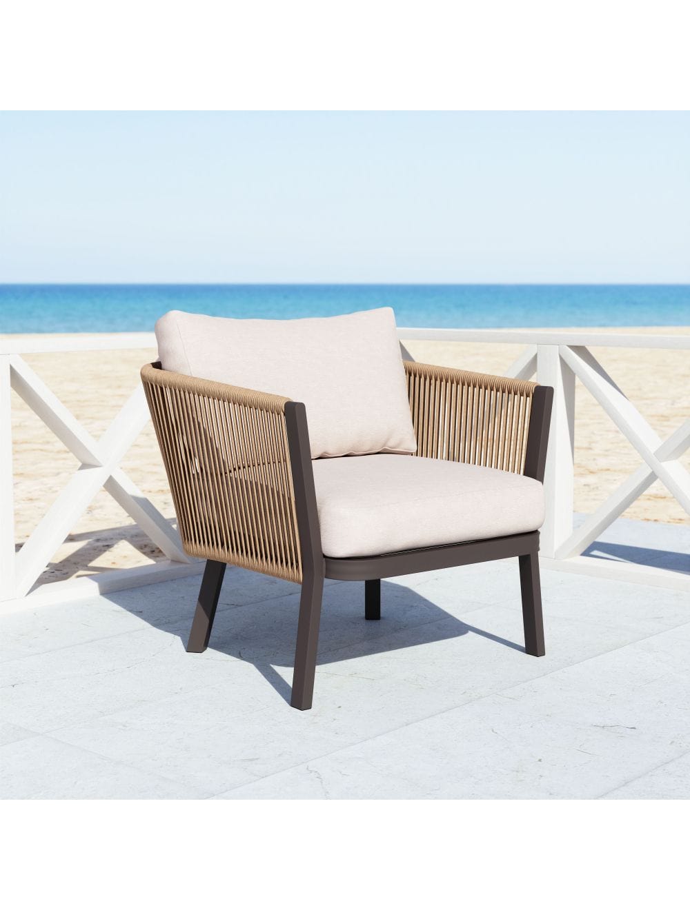 ZOU Outdoor Living Seating ZOU - Issa Accent Chair Beige & Dark Gray | 703970