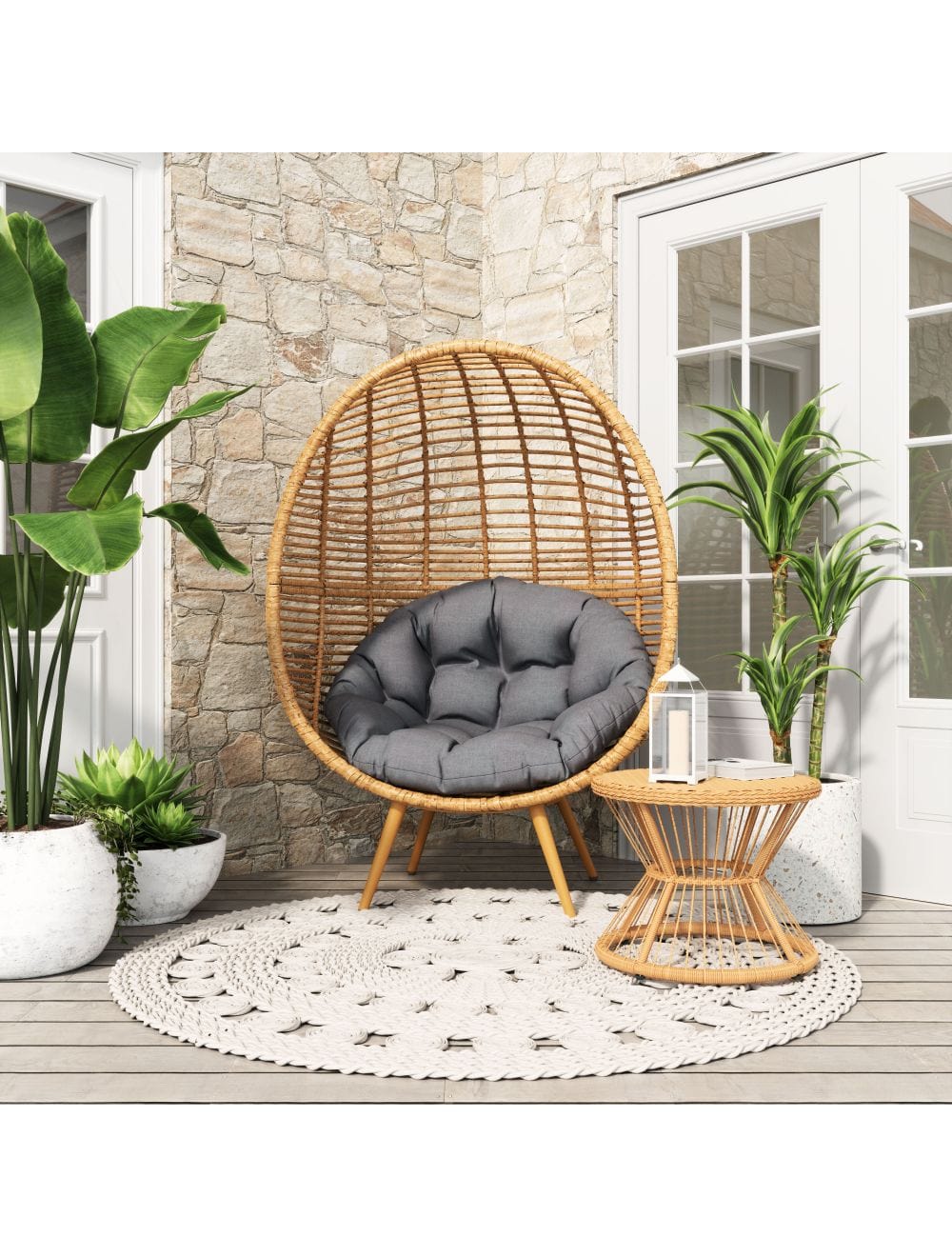 ZOU Outdoor Living Seating ZOU - Kelley Accent Chair Gray & Natural | 703979
