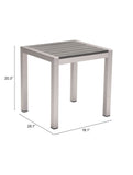 ZOU Outdoor Living Tables ZOU - Cosmopolitan Side Table Gray & Silver | 703838